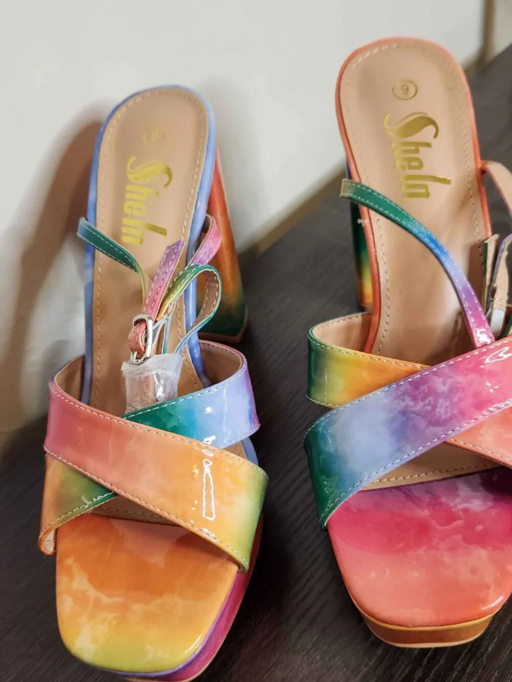 Rainbow heels by Shein